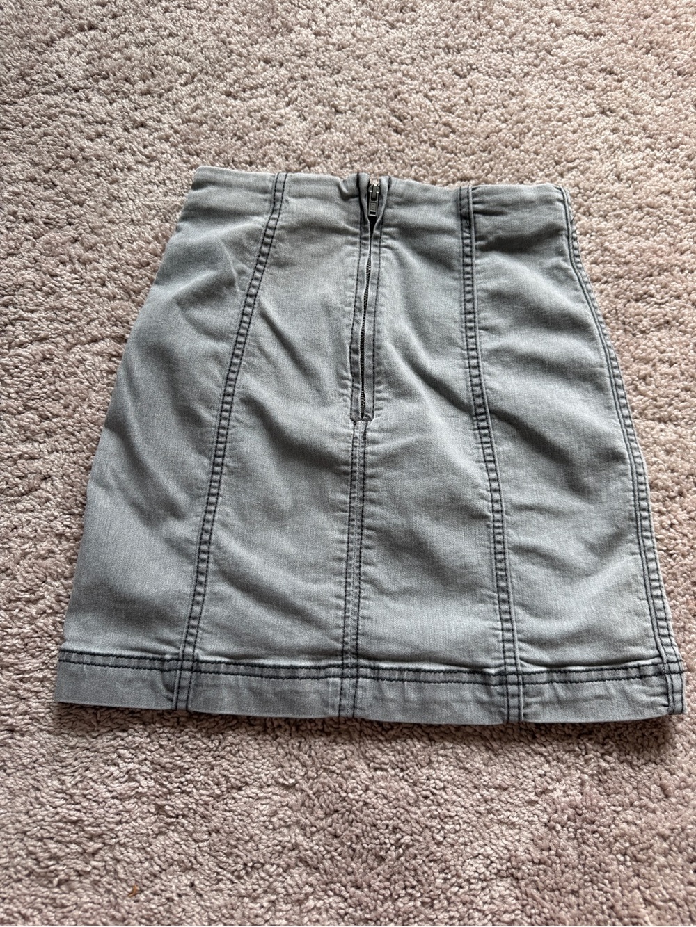 Women's Free People "Modern Femme" Grey Panel Seam Mini Skirt back zipper - Picture 5 of 6
